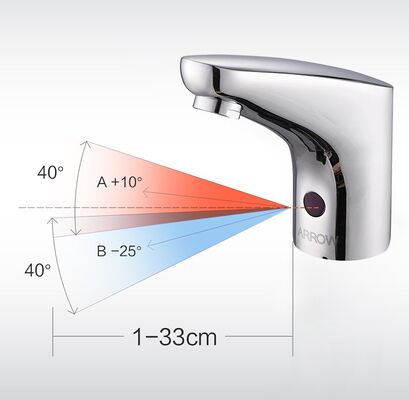 ARROW Modern Infrared Sensor Faucet with Polished Chrome Finish and Brass Body for Bathroom