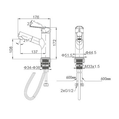 ARROW Modern Matte Black Single Hole Basin Mixer Faucet with Ceramic Valve Core for Bathroom Sink Tap