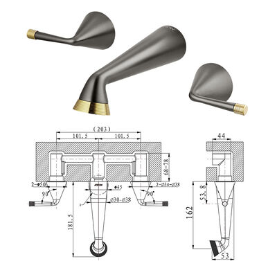 ARROW Gun Gray Modern Wall Mounted Basin Mixer Faucet with 5 Year Warranty and Solid Brass 59 Construction