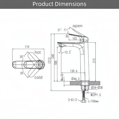 ARROW Modern Single Handle Brass Basin Mixer Faucet with Ceramic Valve Core and Chrome Finish for Easy Mount Single Hole Wash Basin