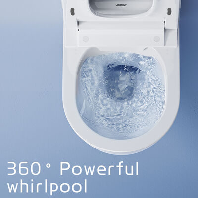 ARROW Luxury Wall Hung Smart Toilet with Heated Seat Remote Control and Self-cleaning Glaze