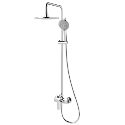 Polished Hand Shower Mixer Set H1050mm With Slide Bar Brass Chrome